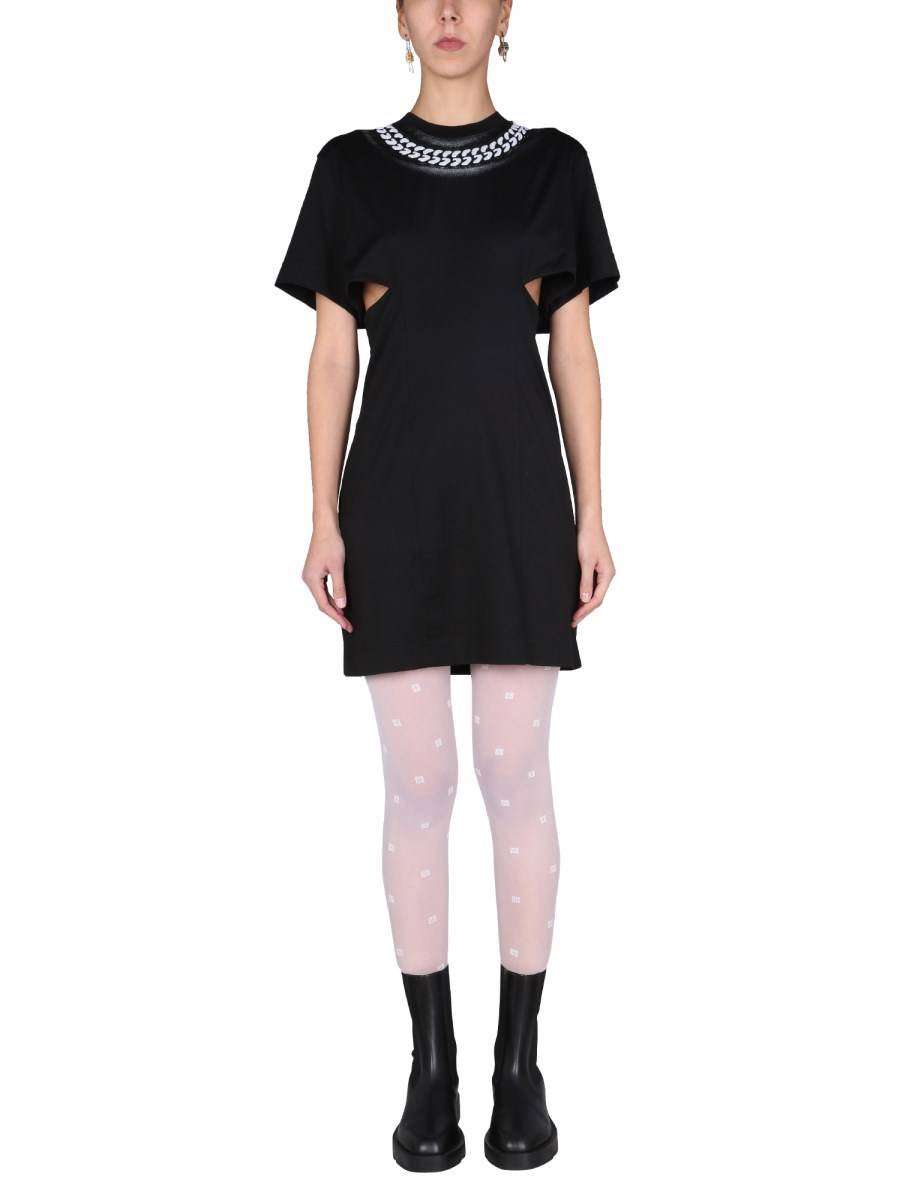 GIVENCHY ABITO IN COTONE CON STAMPA 3D "CHAIN"