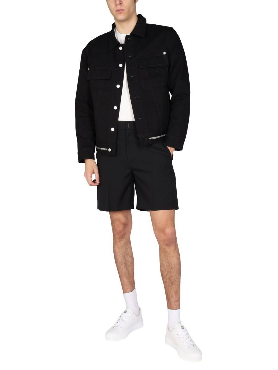 GIVENCHY BERMUDA IN LANA CON BARRA LOGO