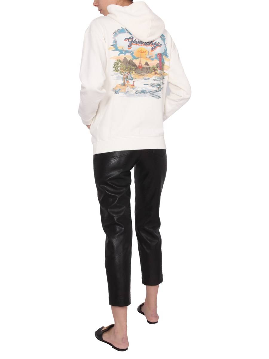 GIVENCHY FELPA IN COTONE CON STAMPA E CAPPUCCIO