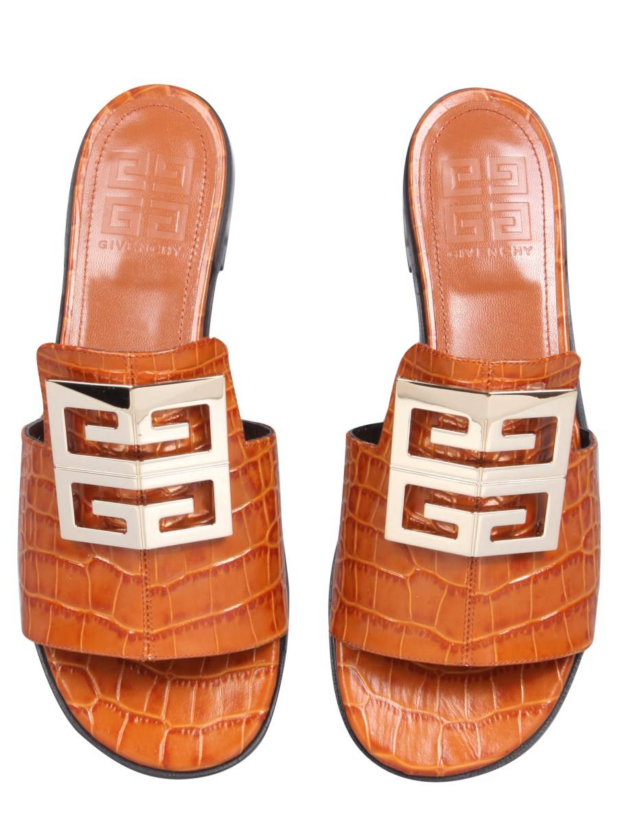 GIVENCHY SANDALO 4G IN PELLE STAMPA COCCO