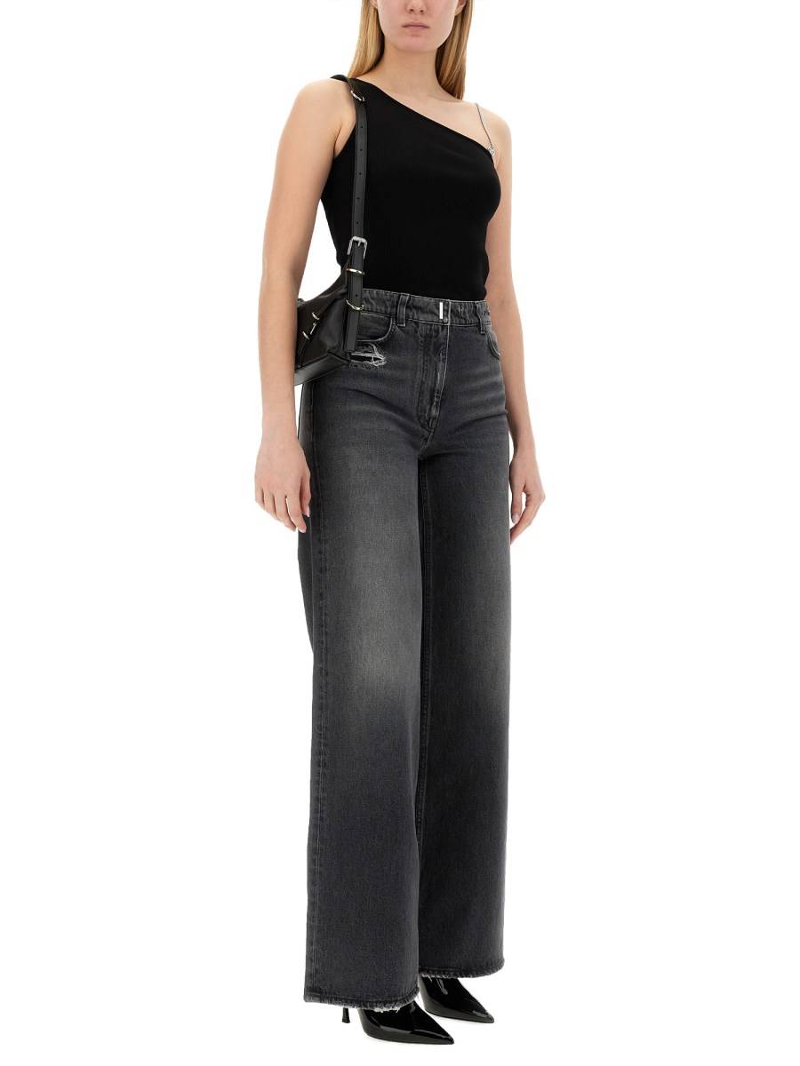GIVENCHY TOP ASIMMETRICO IN COTONE CON CATENA