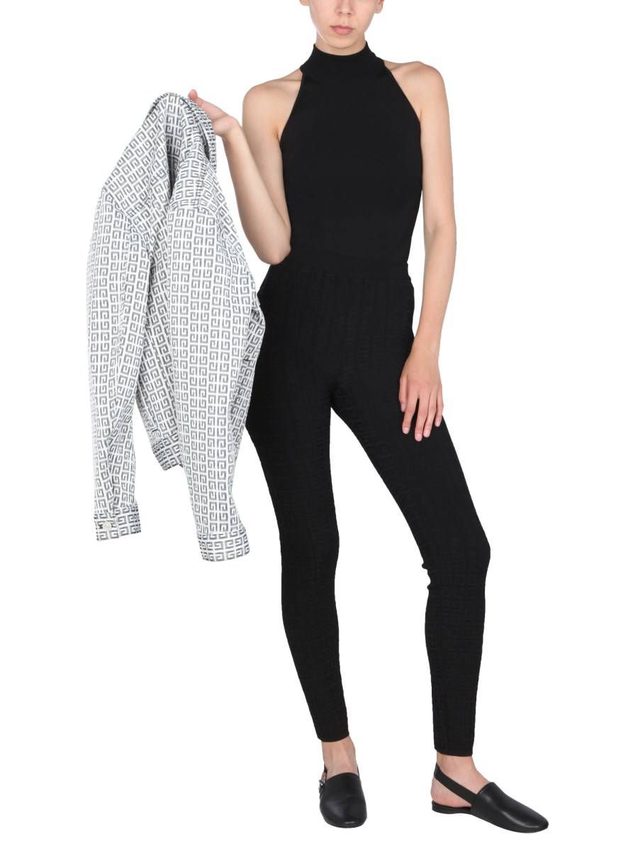 GIVENCHY TOP IN MAGLIA TECNICA CON SCOLLO