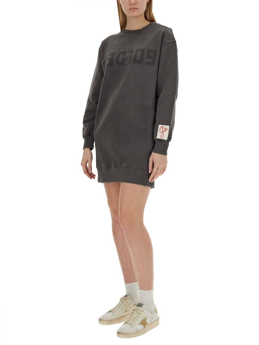 GOLDEN GOOSE ABITO IN FELPA DI COTONE CON LOGO