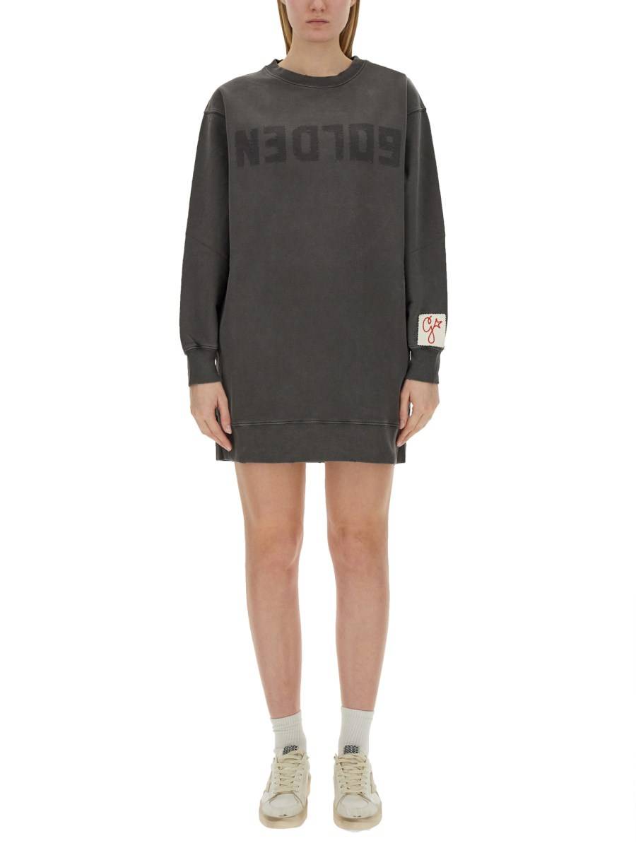 GOLDEN GOOSE ABITO IN FELPA DI COTONE CON LOGO