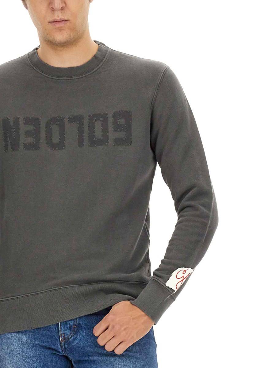 GOLDEN GOOSE FELPA IN COTONE CON LOGO