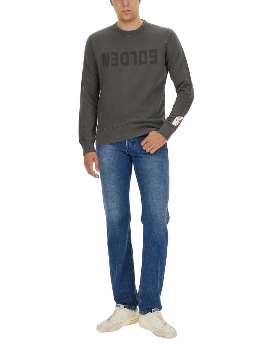 GOLDEN GOOSE FELPA IN COTONE CON LOGO