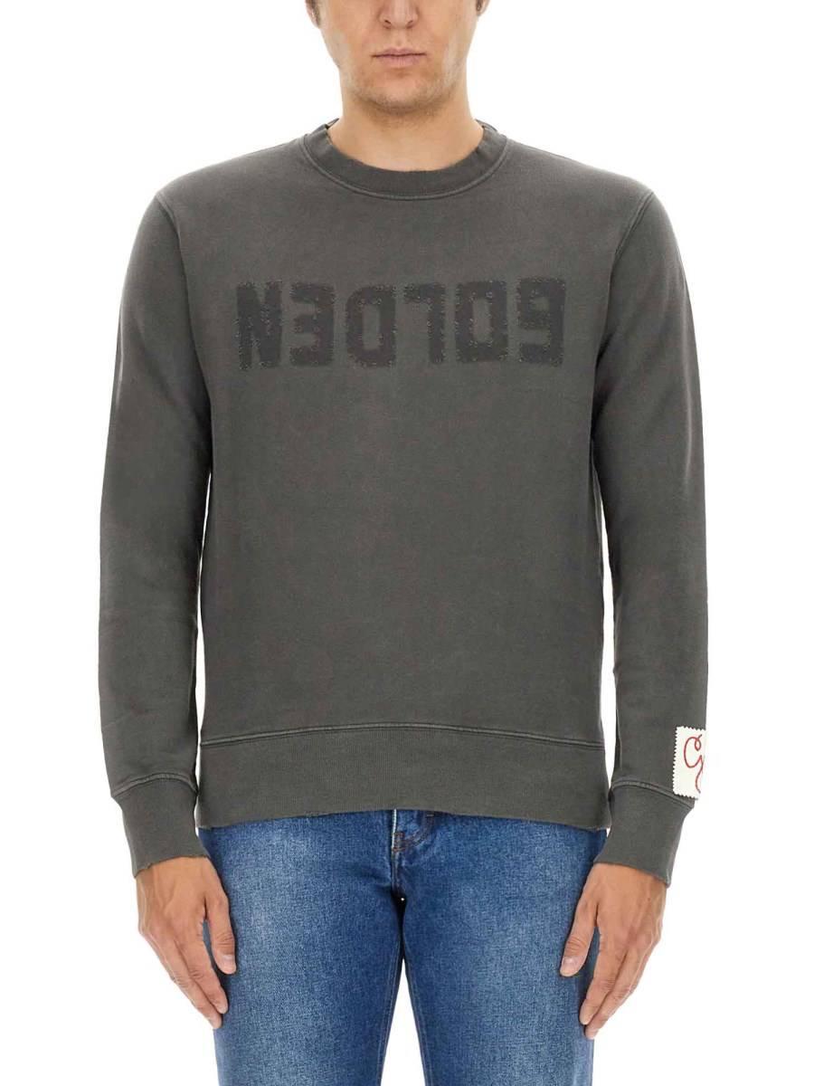 GOLDEN GOOSE FELPA IN COTONE CON LOGO