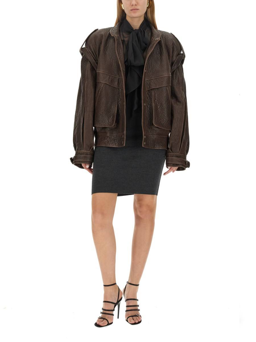 SAINT LAURENT GONNA A MATITA IN CASHMERE, LANA E SETA