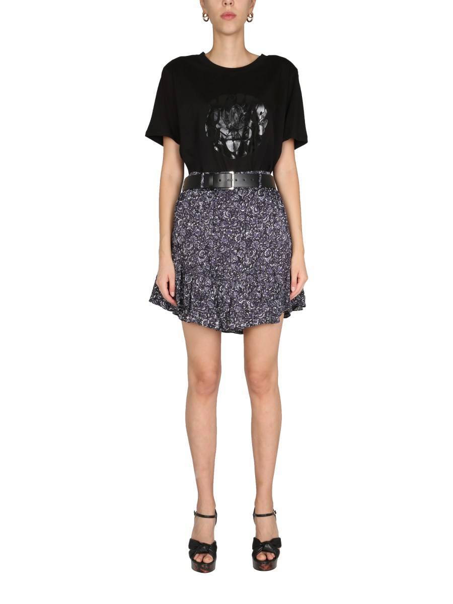 MICHAEL BY MICHAEL KORS GONNA MINI CON VOLANT IN E STAMPA FLOREALE