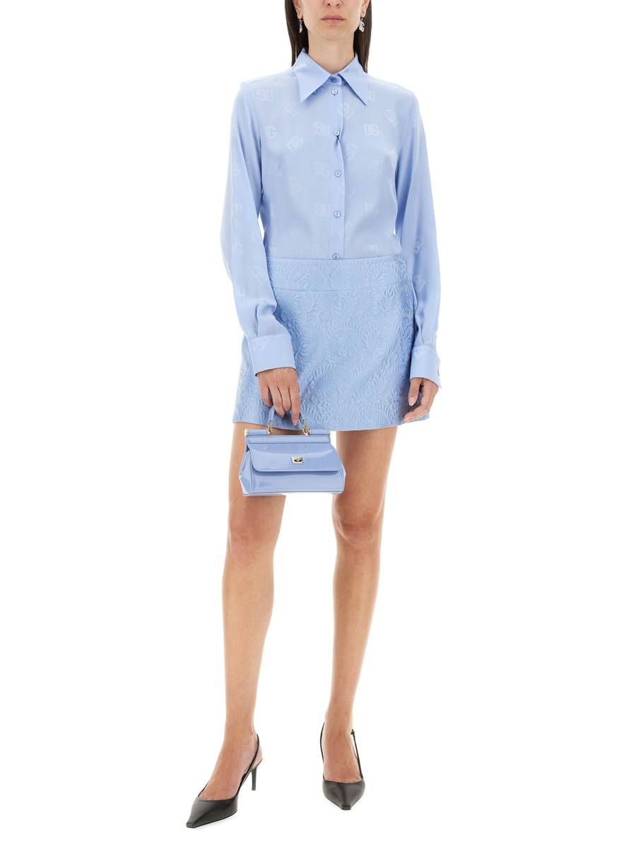 DOLCE & GABBANA GONNA MINI IN JACQUARD MATELASSÉ FLOREALE