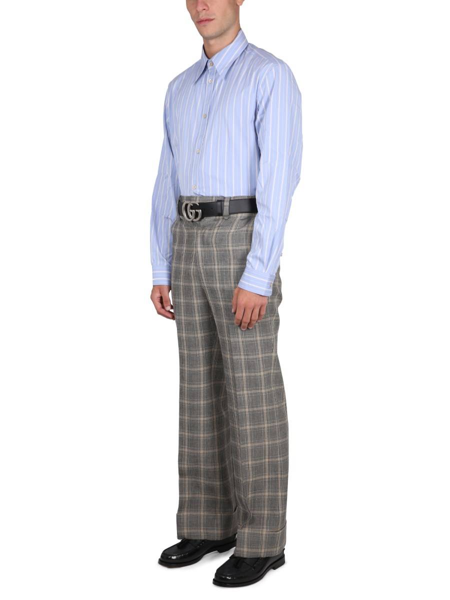 GUCCI CAMICIA SQUADRATA IN COTONE A RIGHE