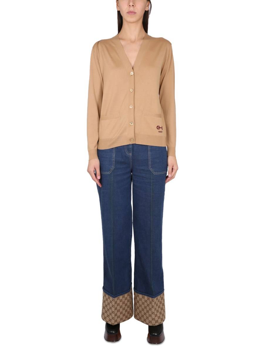 GUCCI CARDIGAN SCOLLO A V IN LANA