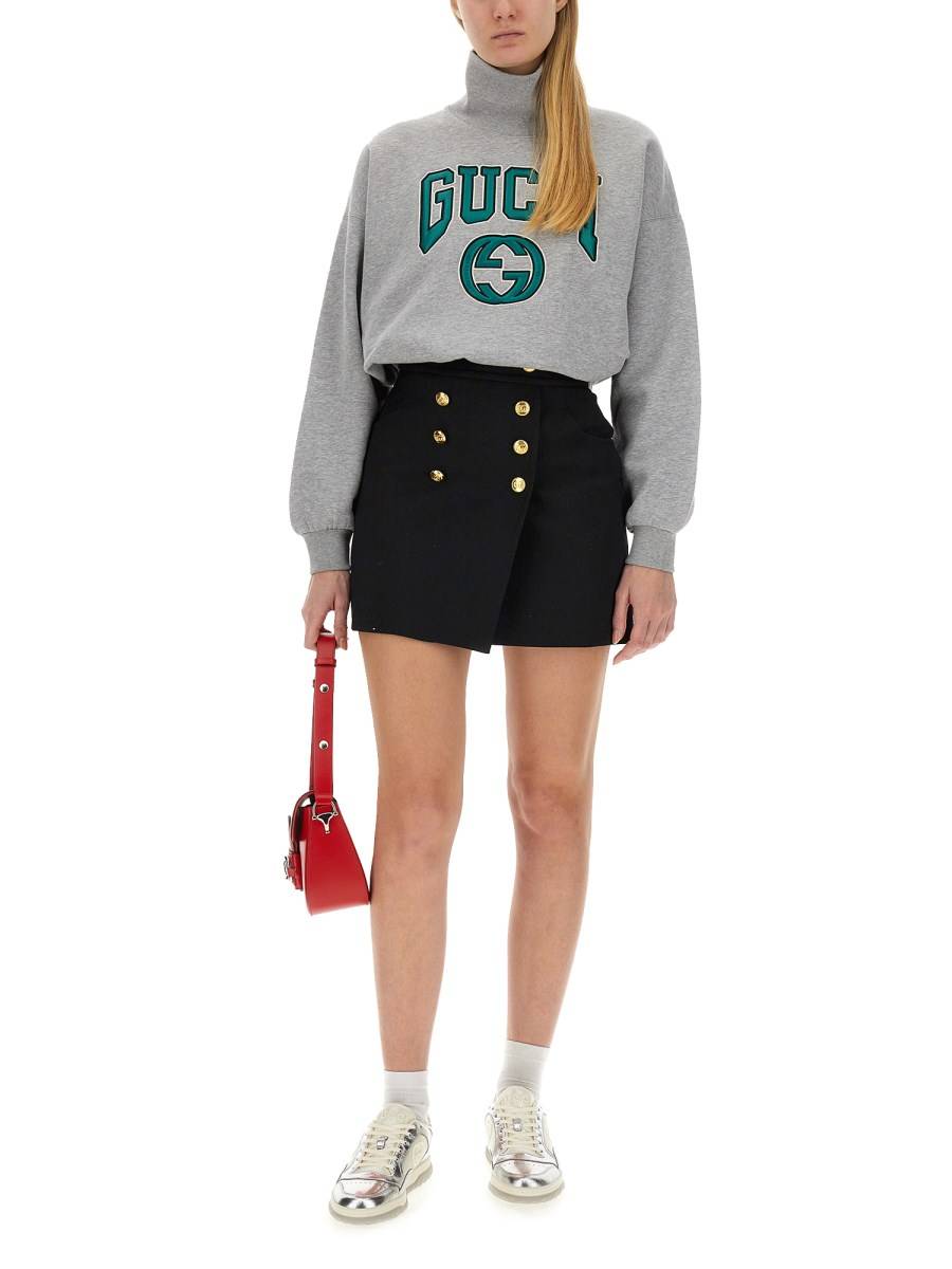 GUCCI FELPA IN JERSEY CON RICAMO