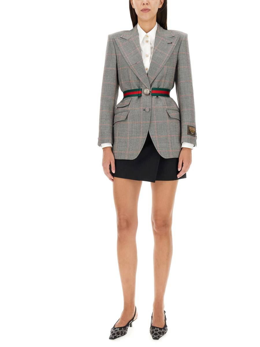 GUCCI GIACCA IN LANA A QUADRI