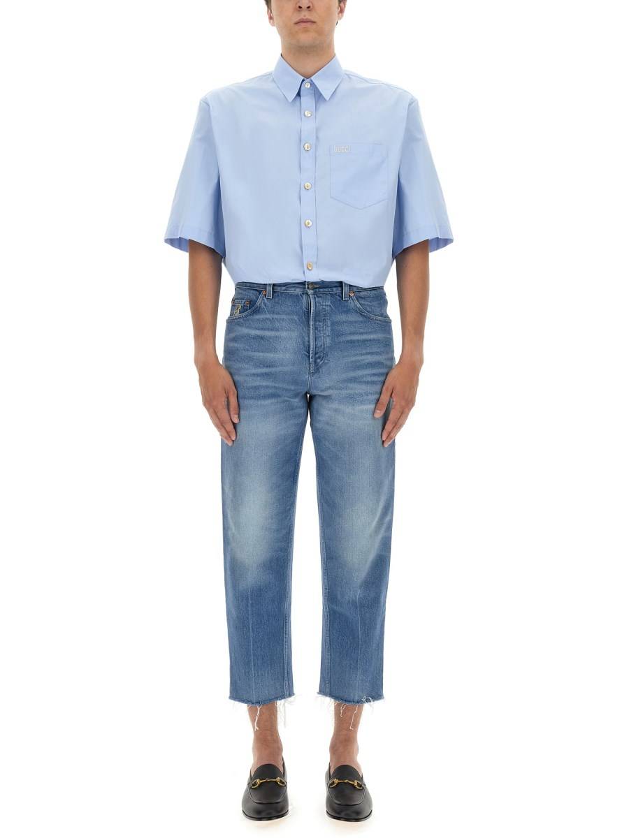 GUCCI JEANS CARROT FIT IN DENIM DI COTONE