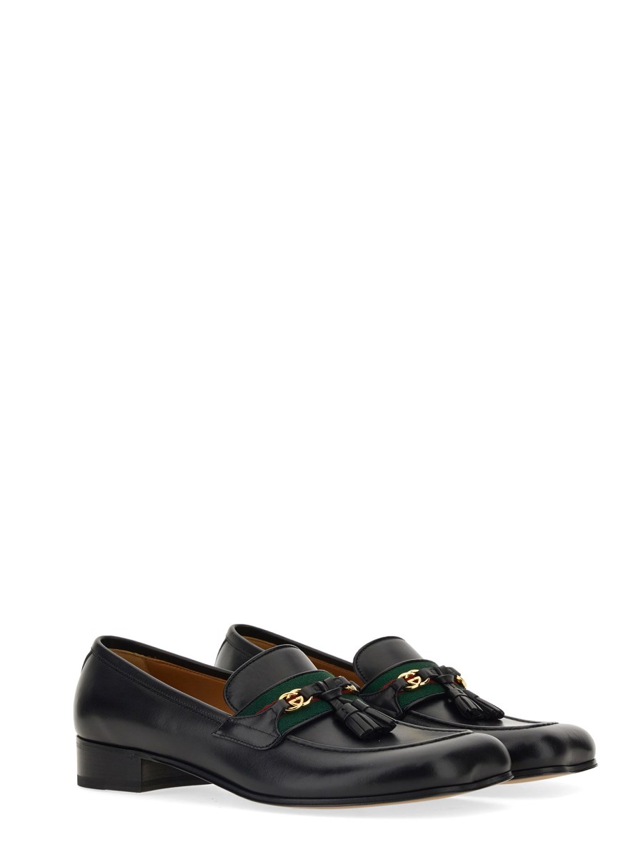 GUCCI MOCASSINO NASTRO WEB CON INCROCIO GG