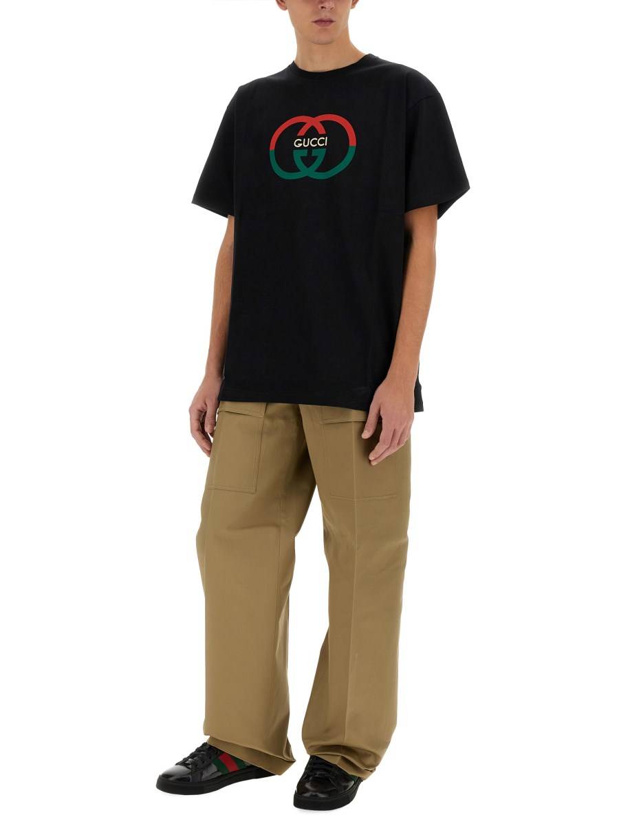 GUCCI PANTALONE CARGO A GAMBA LARGA IN COTONE