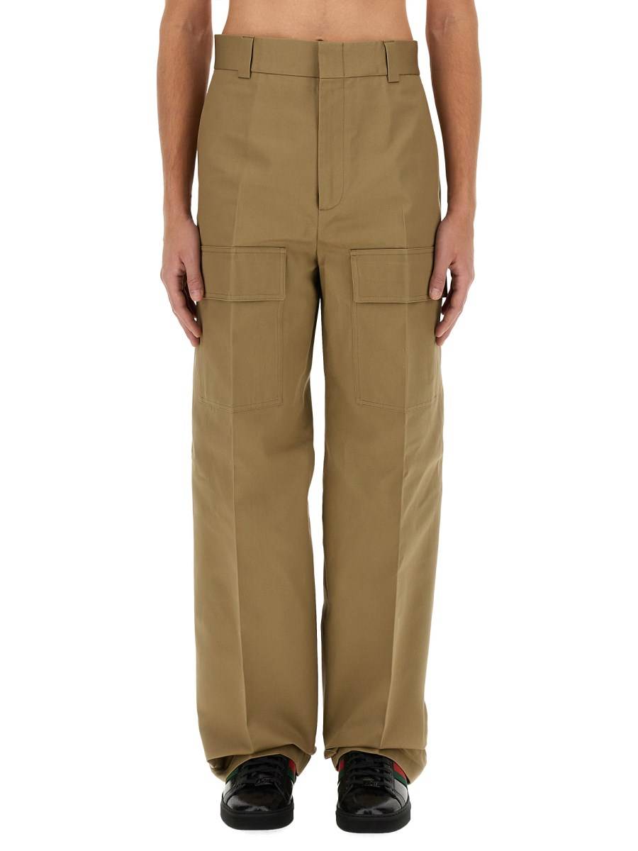 GUCCI PANTALONE CARGO A GAMBA LARGA IN COTONE