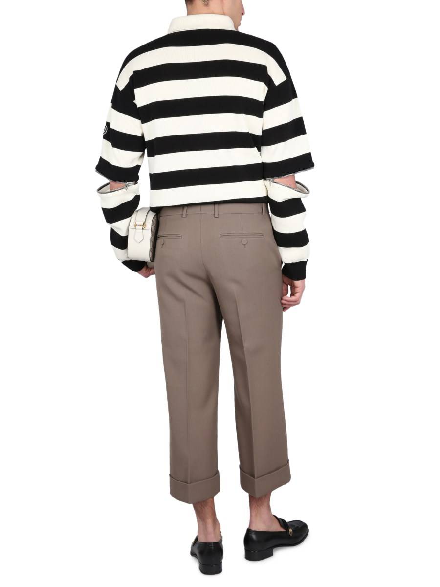 GUCCI PANTALONE CORTO IN GABARDINA TESTURIZZATA
