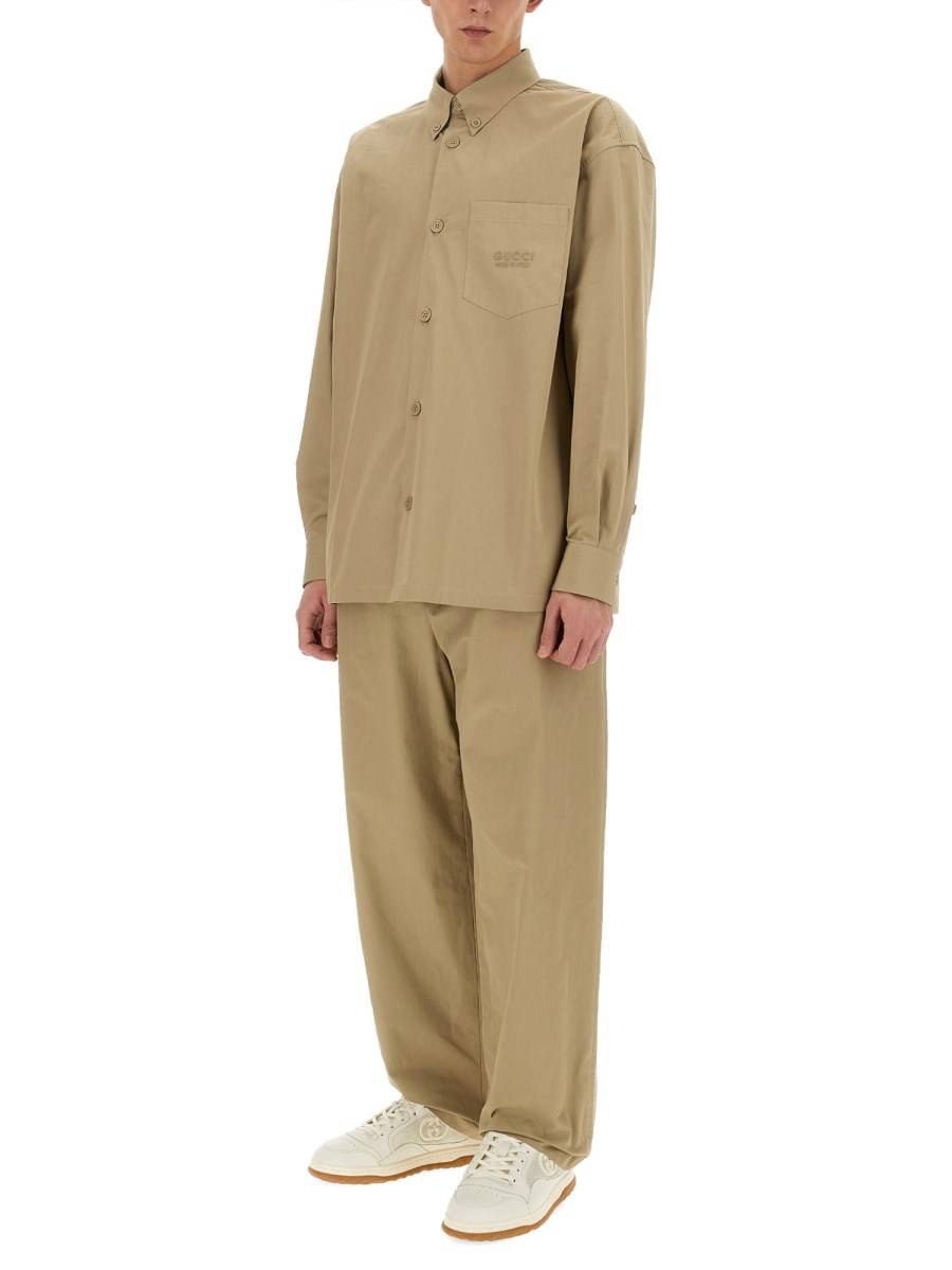 GUCCI PANTALONE IN POPELINE DI COTONE PESANTE