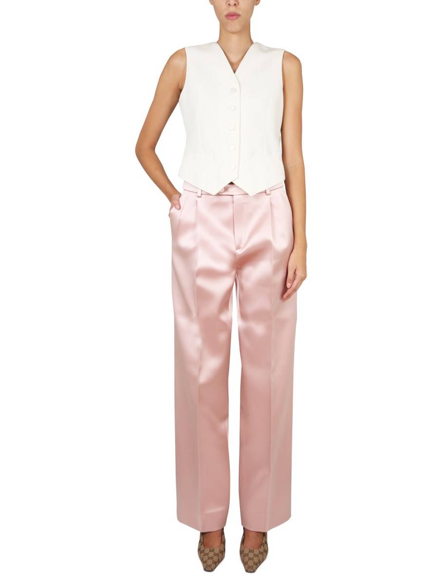 GUCCI PANTALONE TAGLIO DRITTO IN RASO