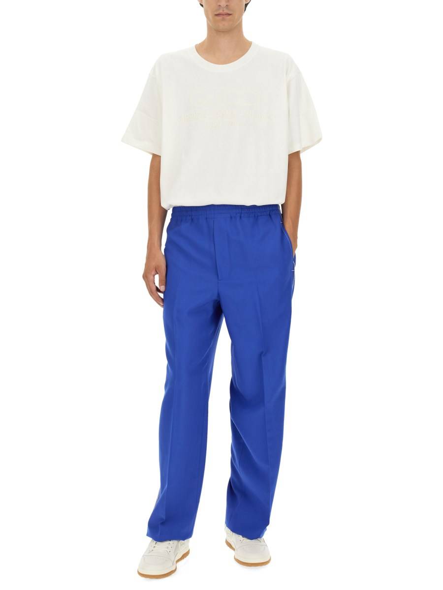 GUCCI PANTALONI IN LANA MOHAIR CON INCROCIO GG