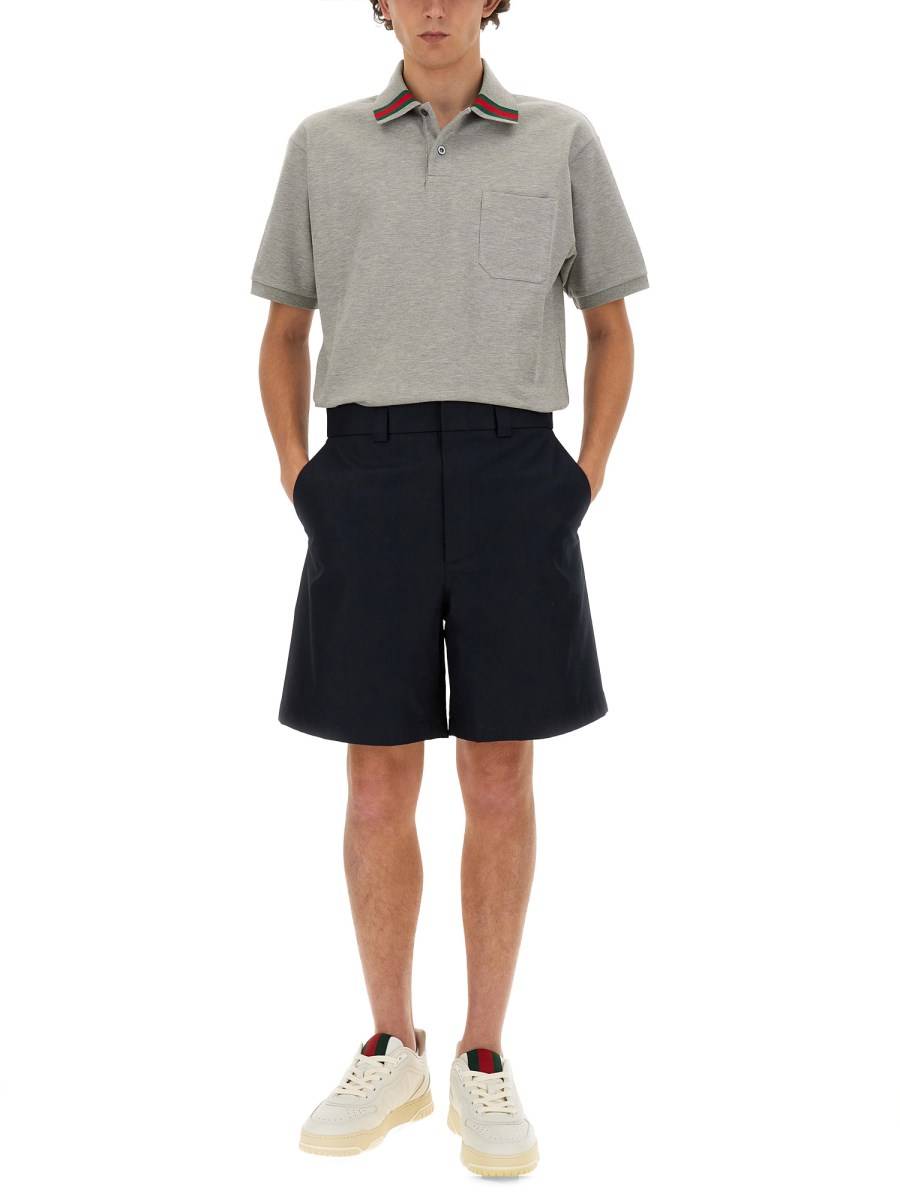 GUCCI POLO IN COTONE CON DETTAGLIO WEB
