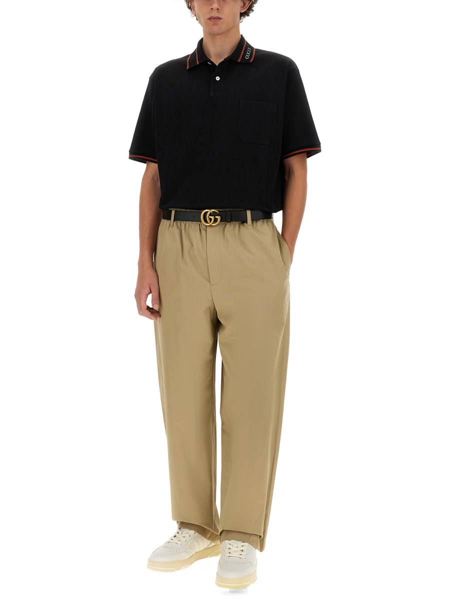 GUCCI POLO IN PIQUÉ DI COTONE CON FINITURE WEB