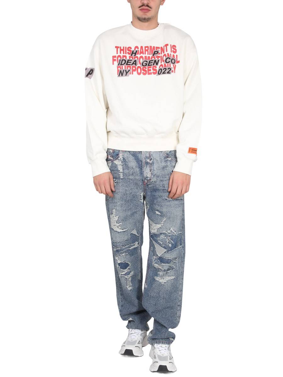 HERON PRESTON FELPA IN COTONE CON STAMPA