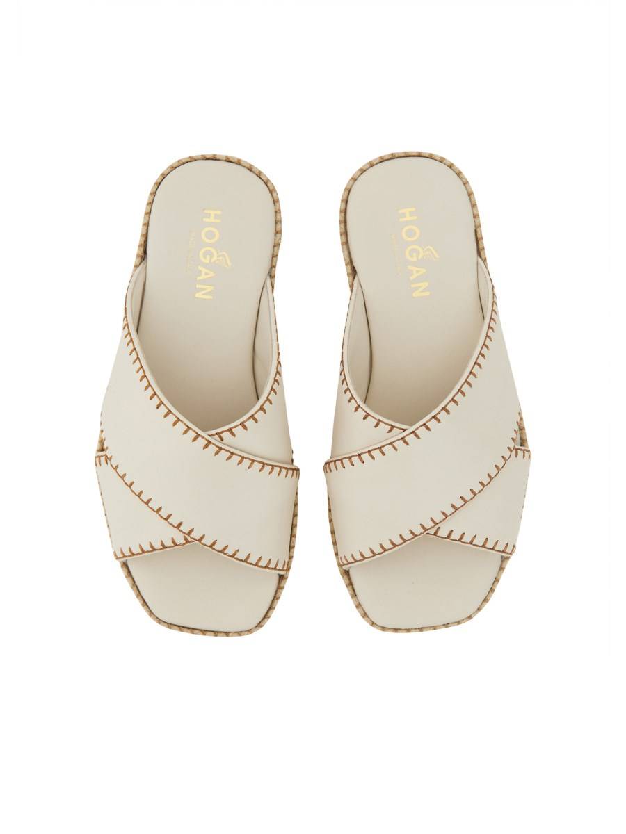HOGAN SANDALO H660 IN PELLE CON FASCE INCROCIATE