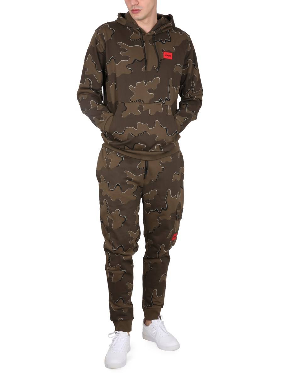 HUGO FELPA IN COTONE CON PATCH LOGO