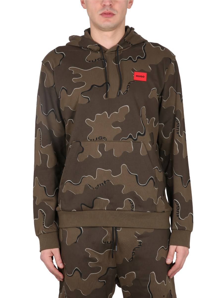 HUGO FELPA IN COTONE CON PATCH LOGO