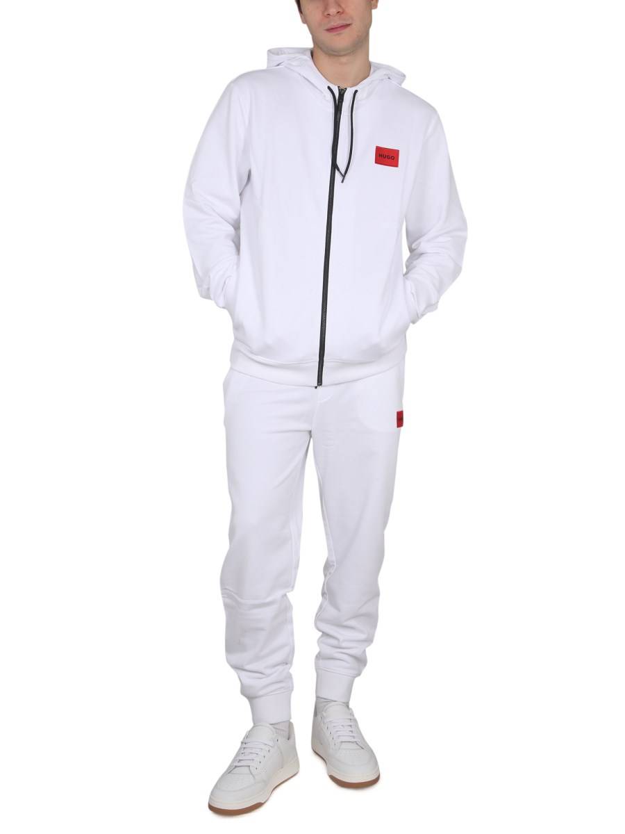 HUGO PANTALONE JOGGER IN COTONE CON RICAMO LOGO