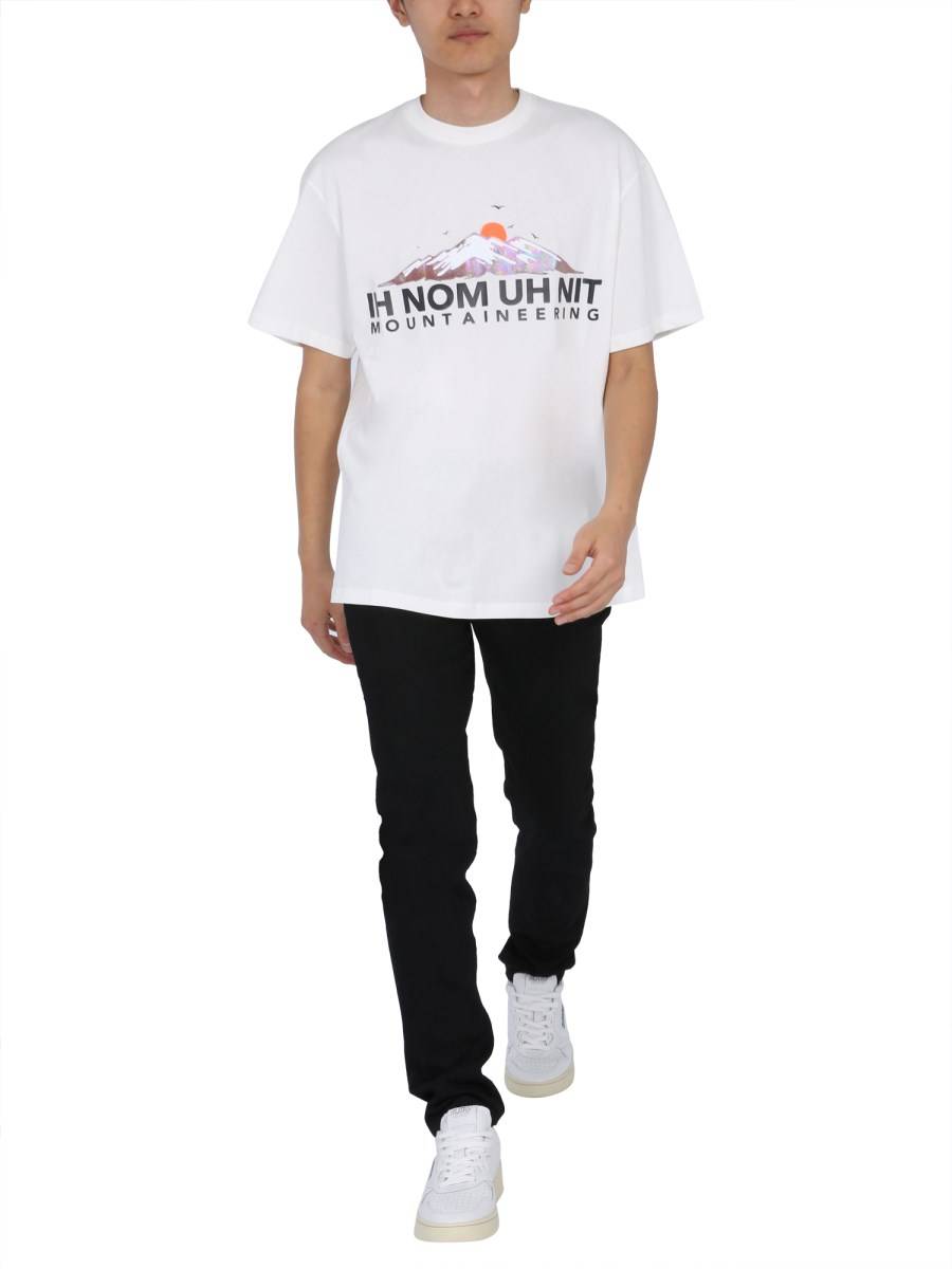 IH NOM UH NIT T-SHIRT GIROCOLLO IN COTONE CON LOGO