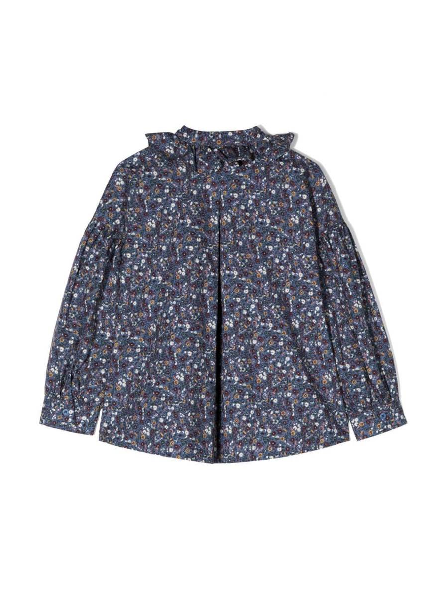 IL GUFO CAMICIA M/L FIORELLINI E COLLO VOLANT