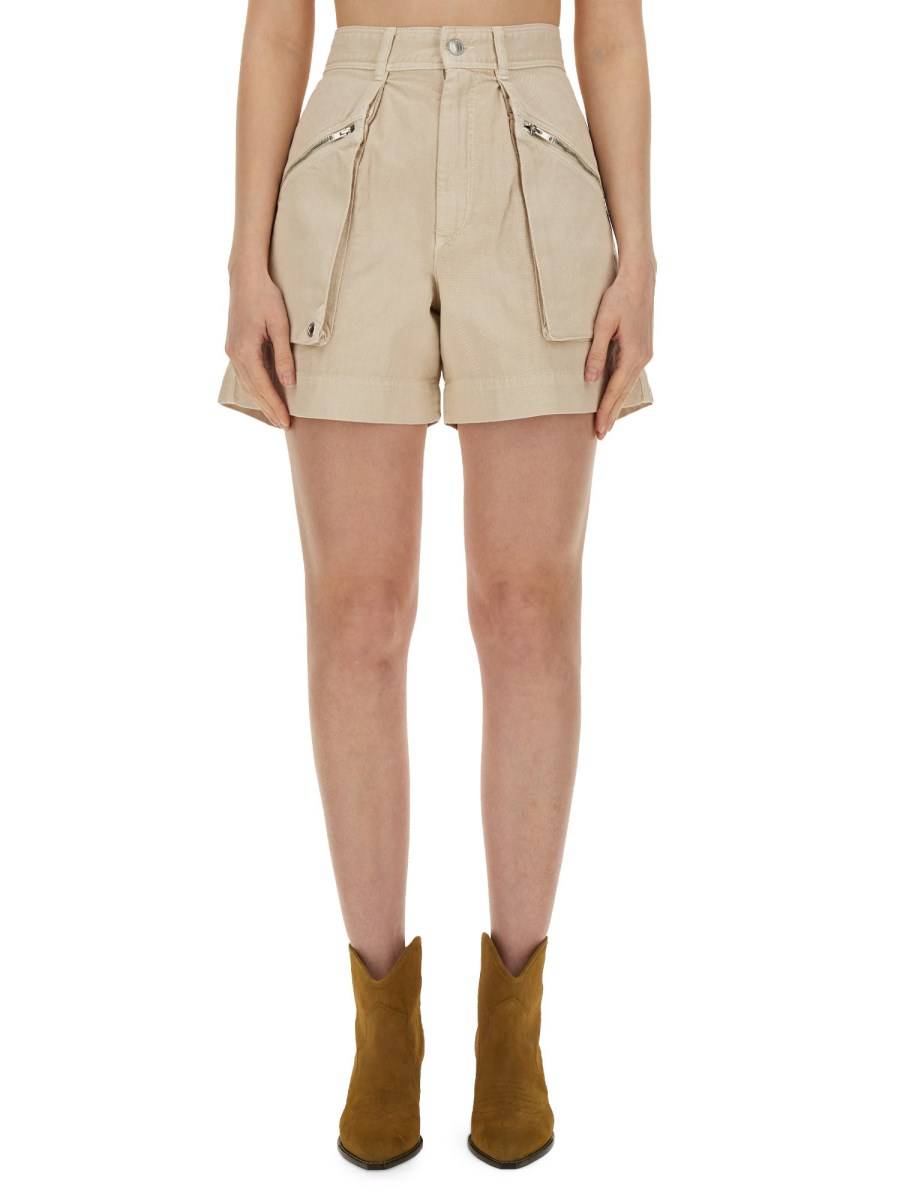 ISABEL MARANT SHORT JELIANO IN DENIM DI COTONE