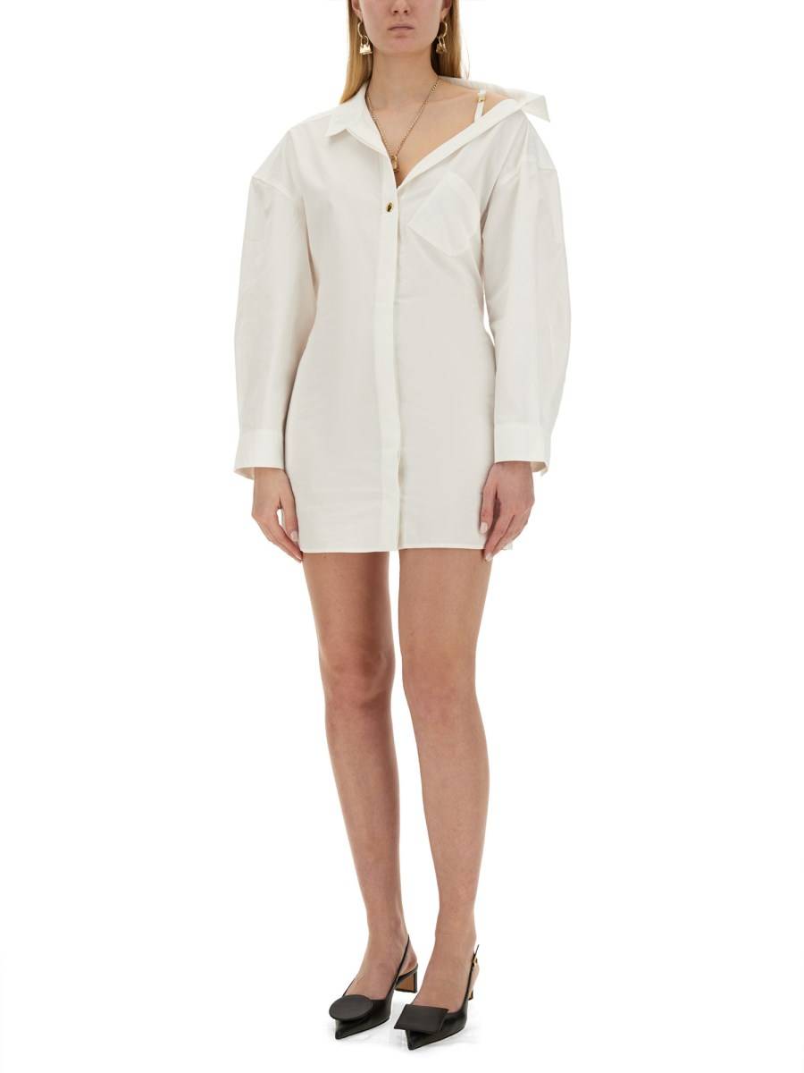 JACQUEMUS ABITO MINI IN POPELINE DI COTONE
