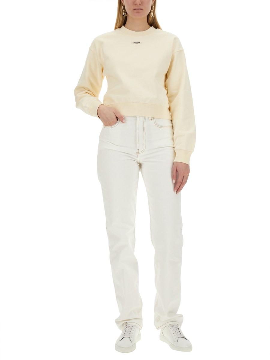 JACQUEMUS FELPA IN COTONE CON LOGO