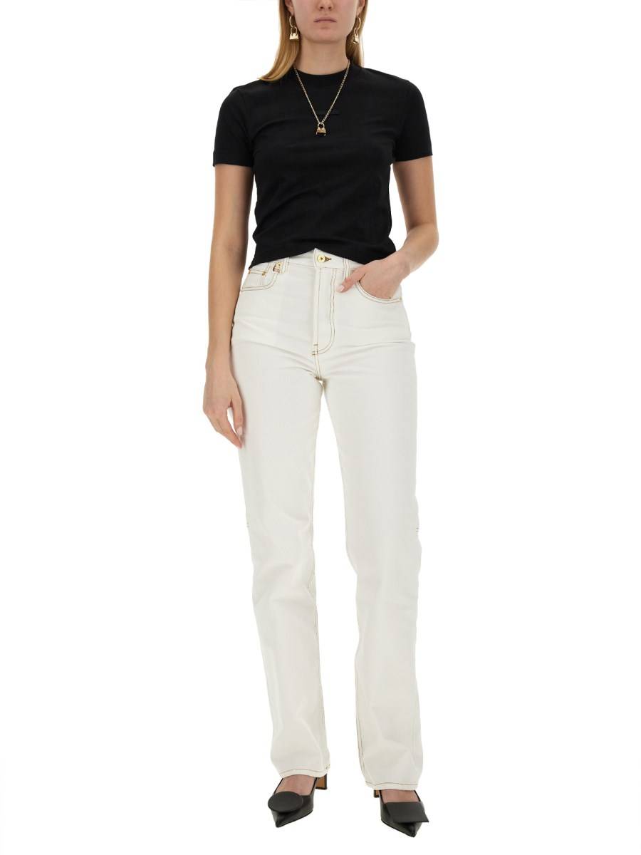 JACQUEMUS T-SHIRT IN JERSEY DI COTONE CON LOGO