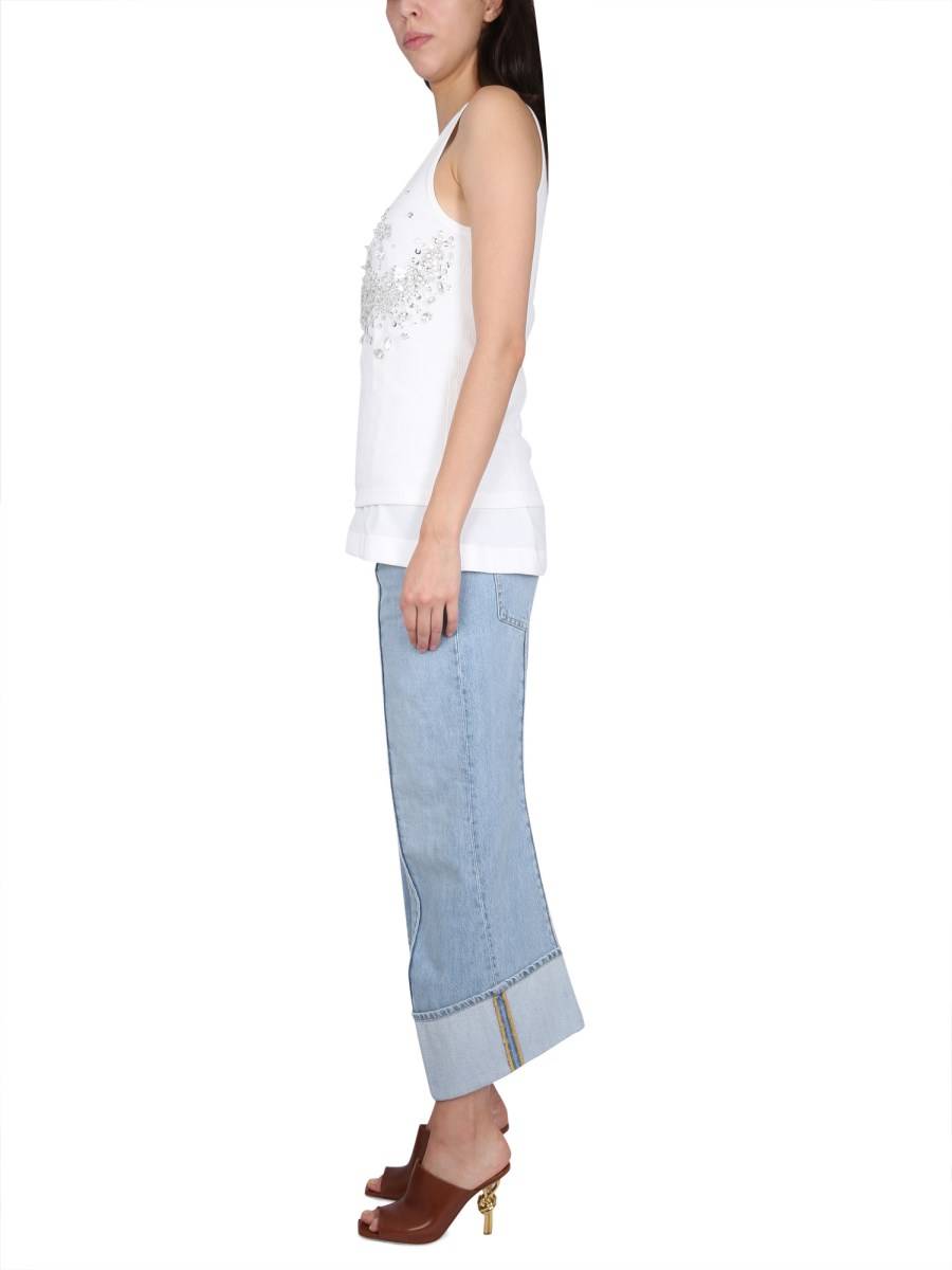 BOTTEGA VENETA JEANS DALLA LINEA CURVA IN DENIM DI COTONE