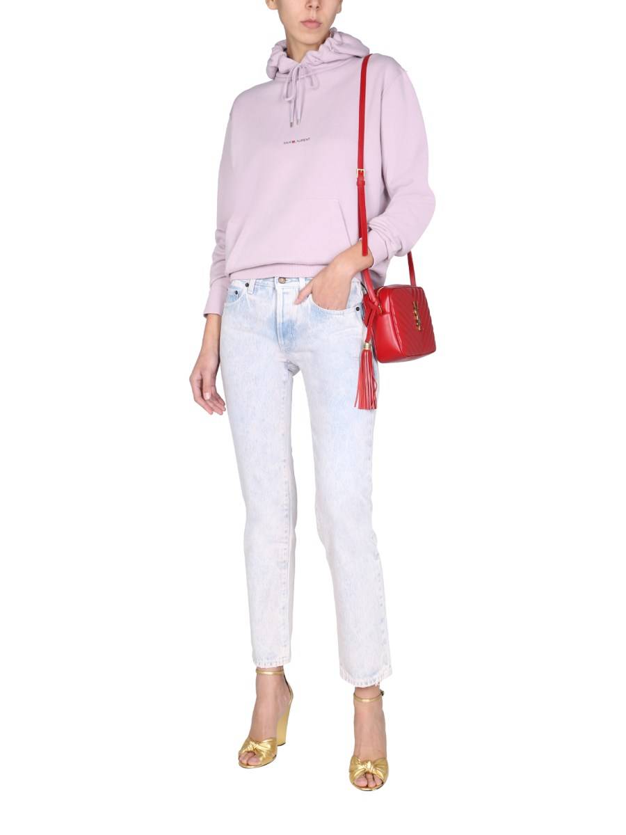 SAINT LAURENT JEANS IN DENIM DI COTONE A VITA BASSA