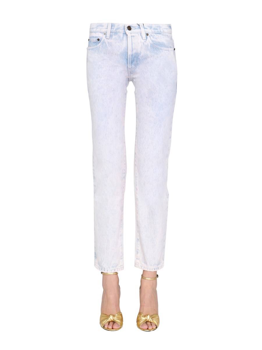 SAINT LAURENT JEANS IN DENIM DI COTONE A VITA BASSA