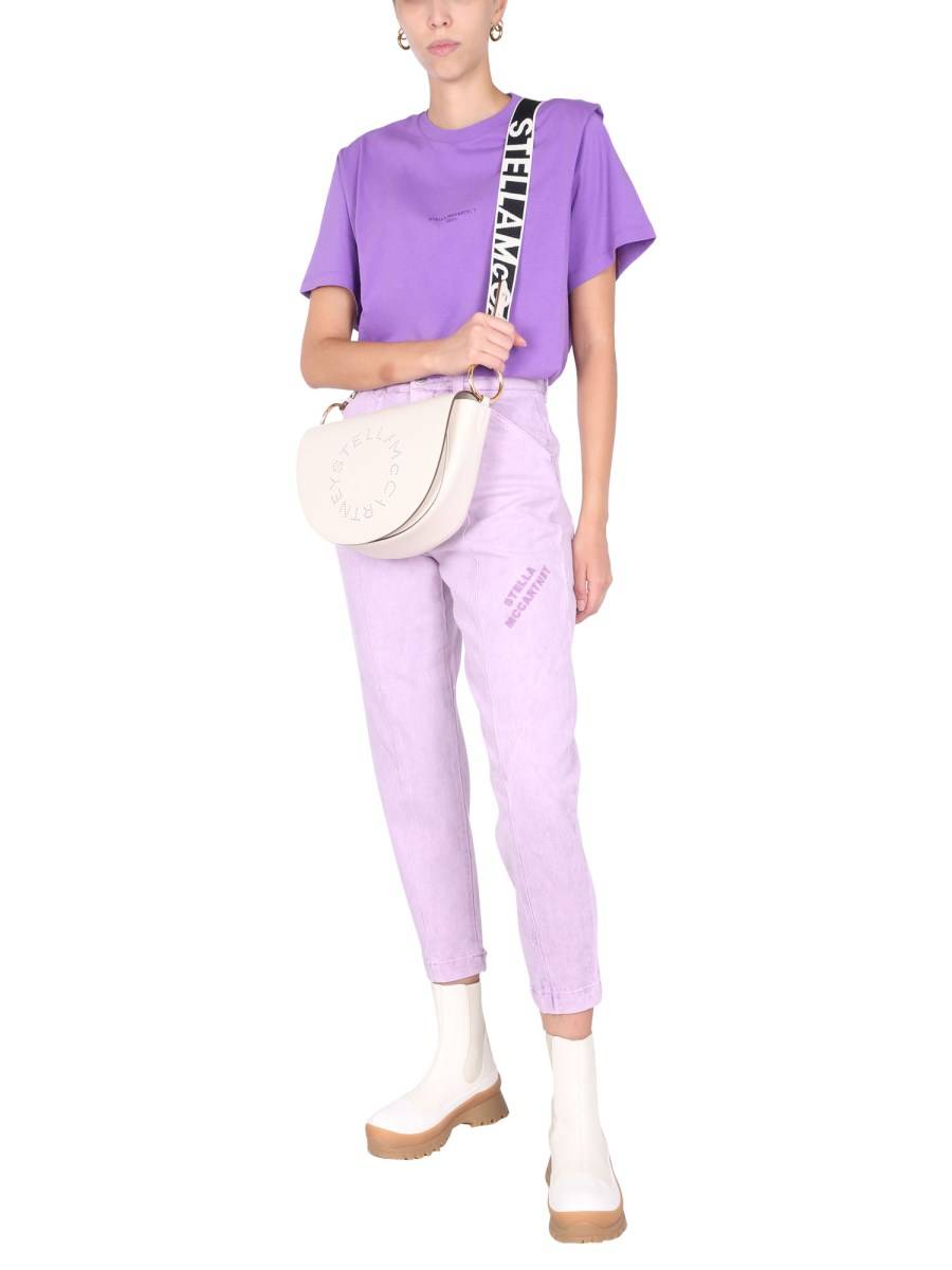 STELLA McCARTNEY JEANS IN DENIM DI COTONE CON LOGO RICAMATO