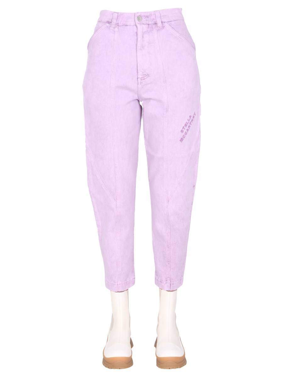 STELLA McCARTNEY JEANS IN DENIM DI COTONE CON LOGO RICAMATO