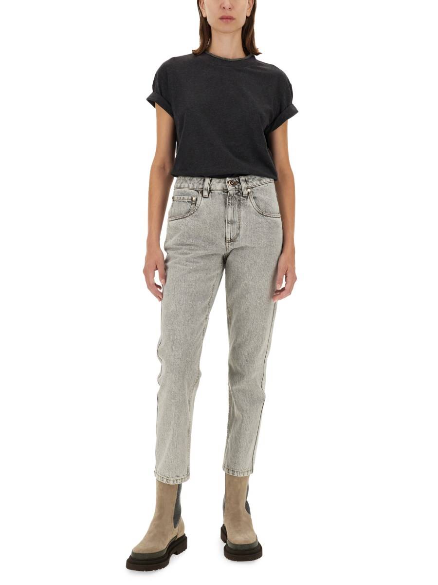 BRUNELLO CUCINELLI JEANS REGULAR FIT IN DENIM DI COTONE