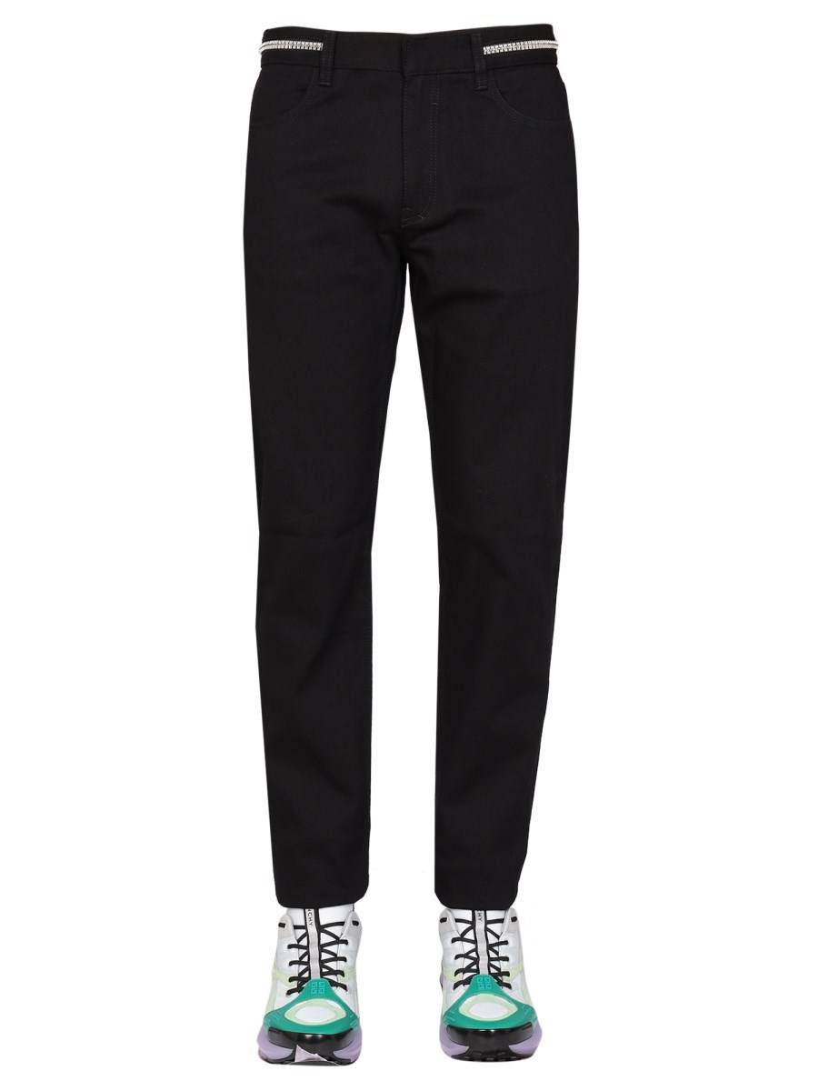 GIVENCHY JEANS SLIM FIT IN DENIM DI COTONE CON DETTAGLI METALLICI