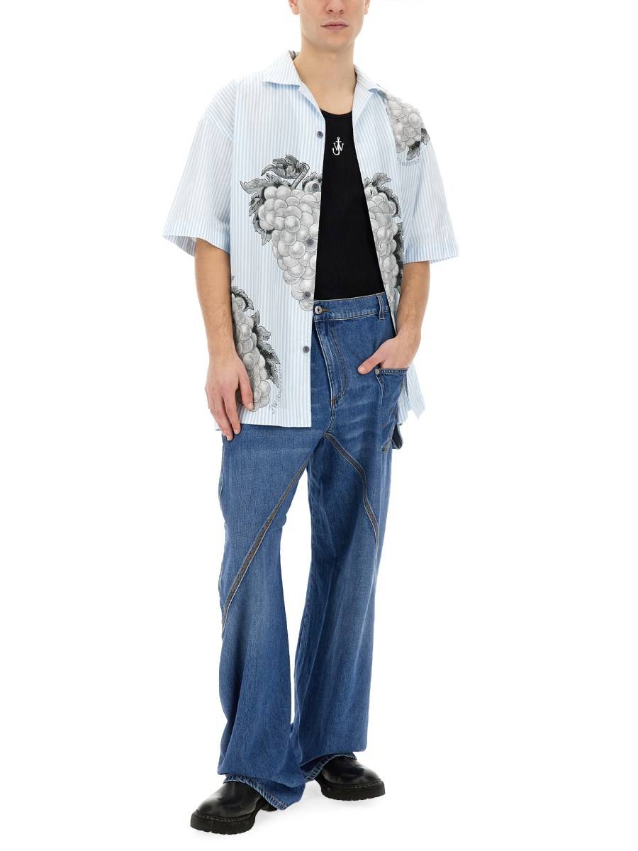 JW ANDERSON JEANS TWISTED WORKWEAR IN DENIM DI COTONE