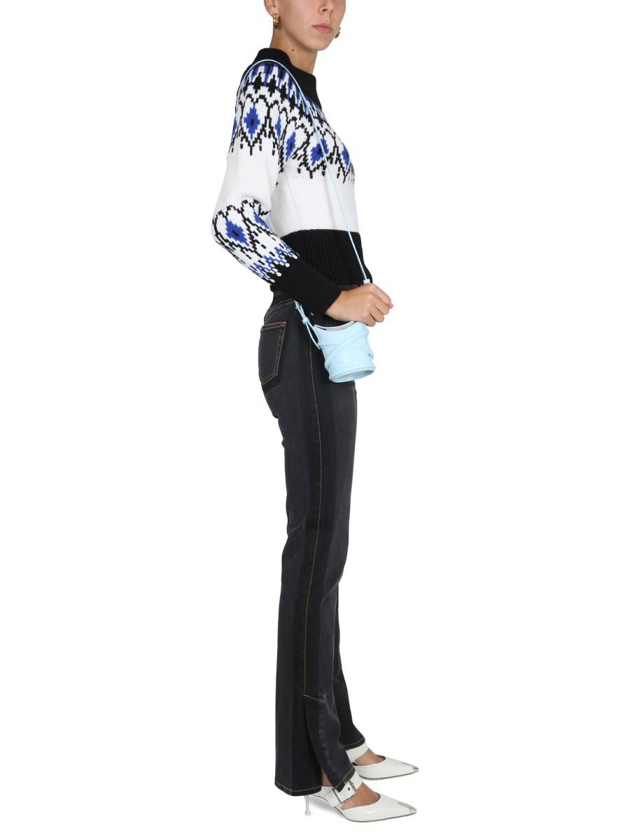 ALEXANDER McQUEEN JEANS WIDE LEG IN DENIM DI COTONE
