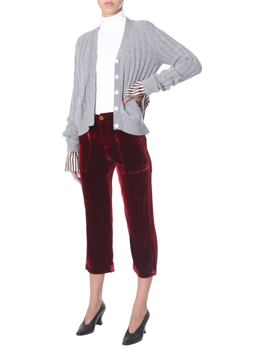 JEJIA PANTALONE CROPPED IN VELLUTO