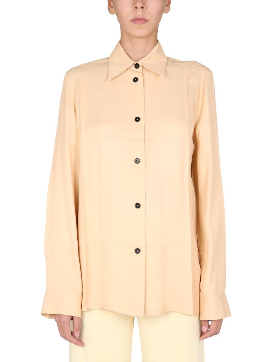 JIL SANDER CAMICIA BOXY FIT IN TWILL DI CUPRO